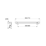 Be-Line® DOC M grab bar 511904, 450mm Ø35mm