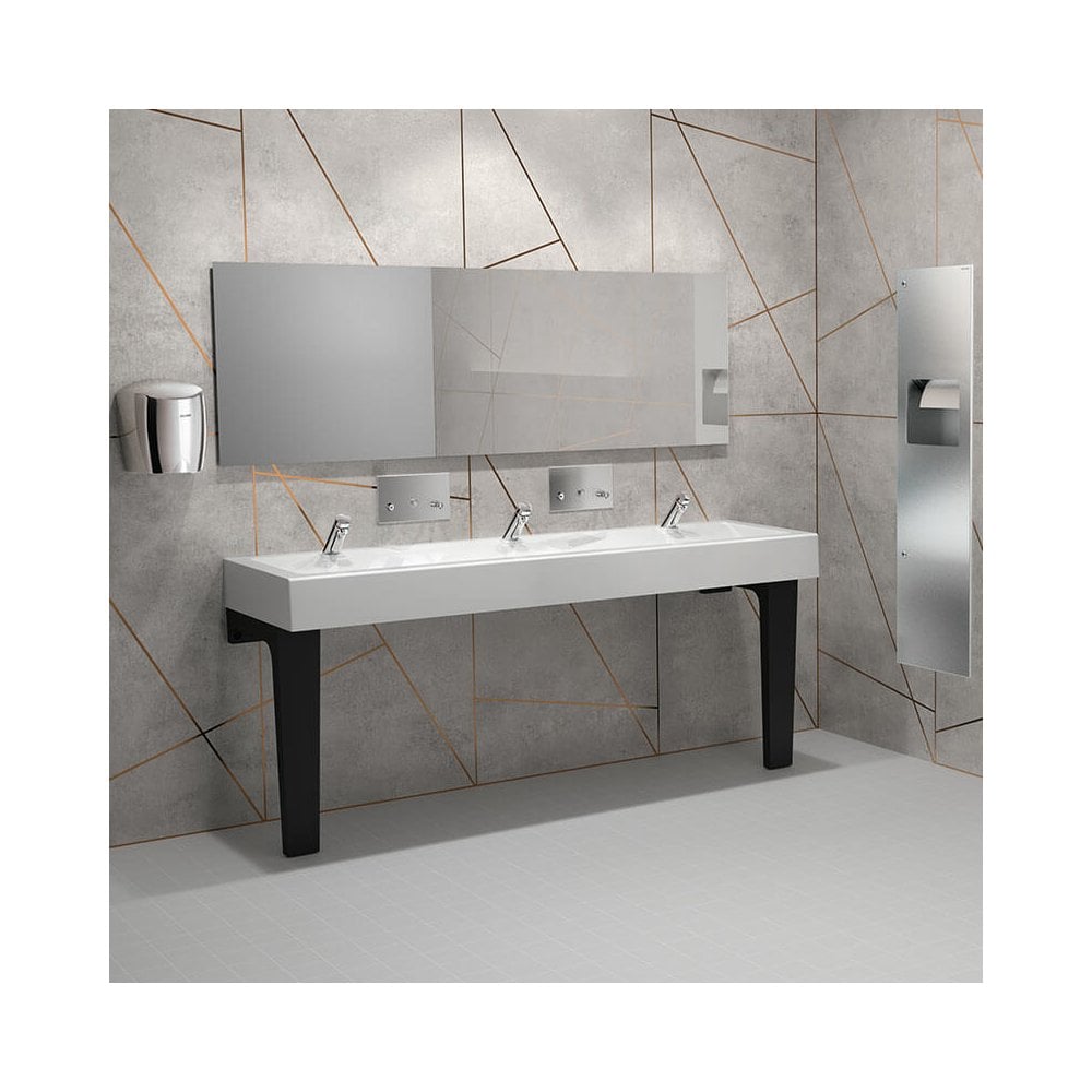 Lavabo mural MINERALCAST L.1200 avec 2 trous de robinetterie Ø35 mm 454122