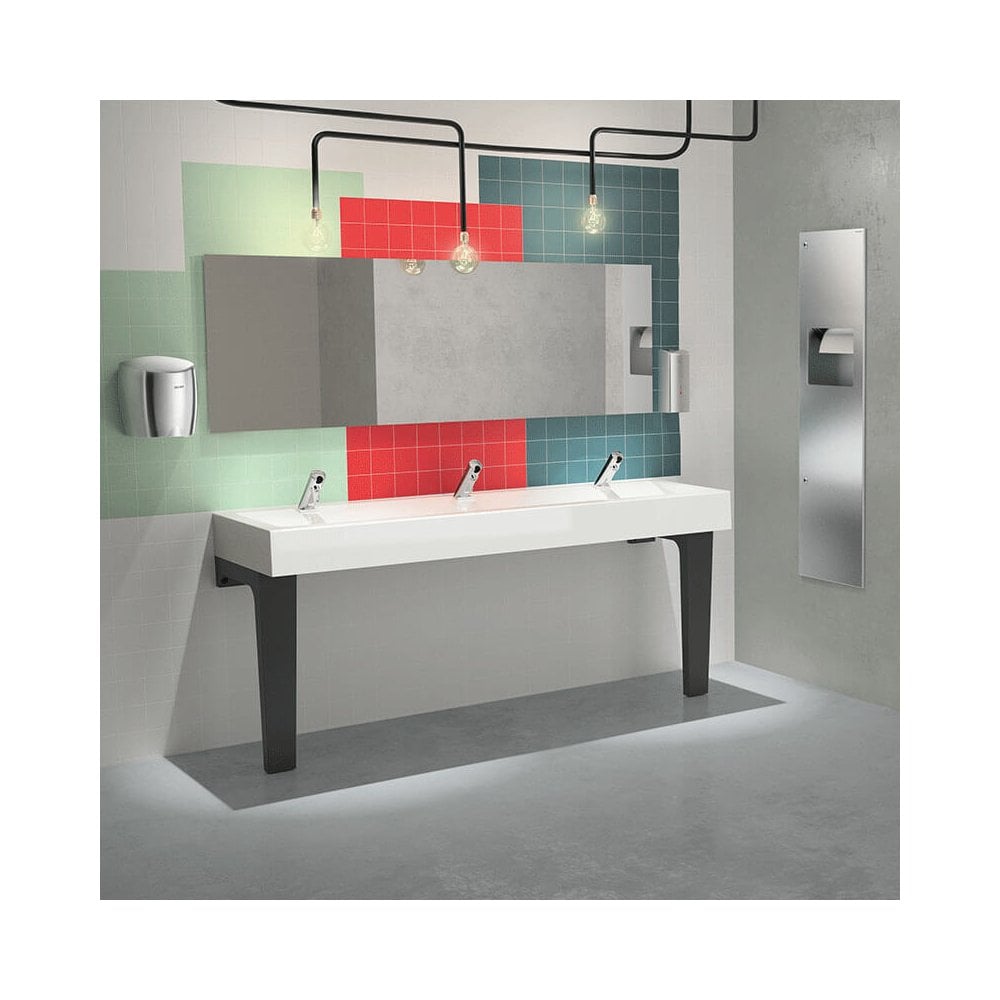 MINERALCAST Wall-Mounted Wash Trough for 2 taps L.1200mm 454120