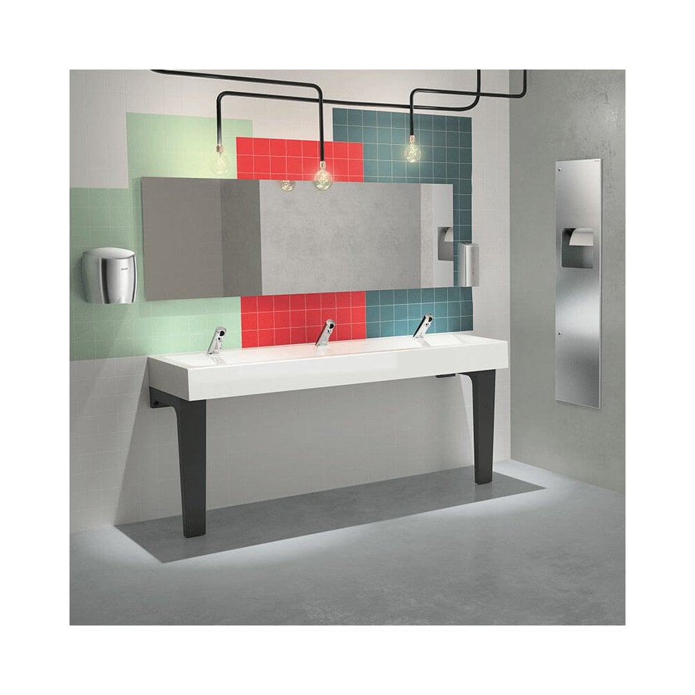 Lavabo mural MINERALCAST L.1200 avec 2 trous de robinetterie Ø35 mm 454122