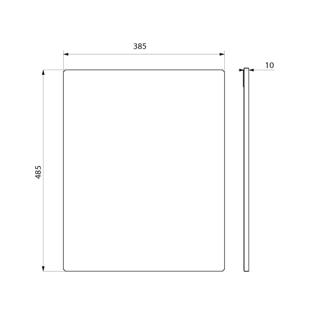 Unbreakable Rectangular High Polished Stainless Steel Mirror 3452 (385x485x10)