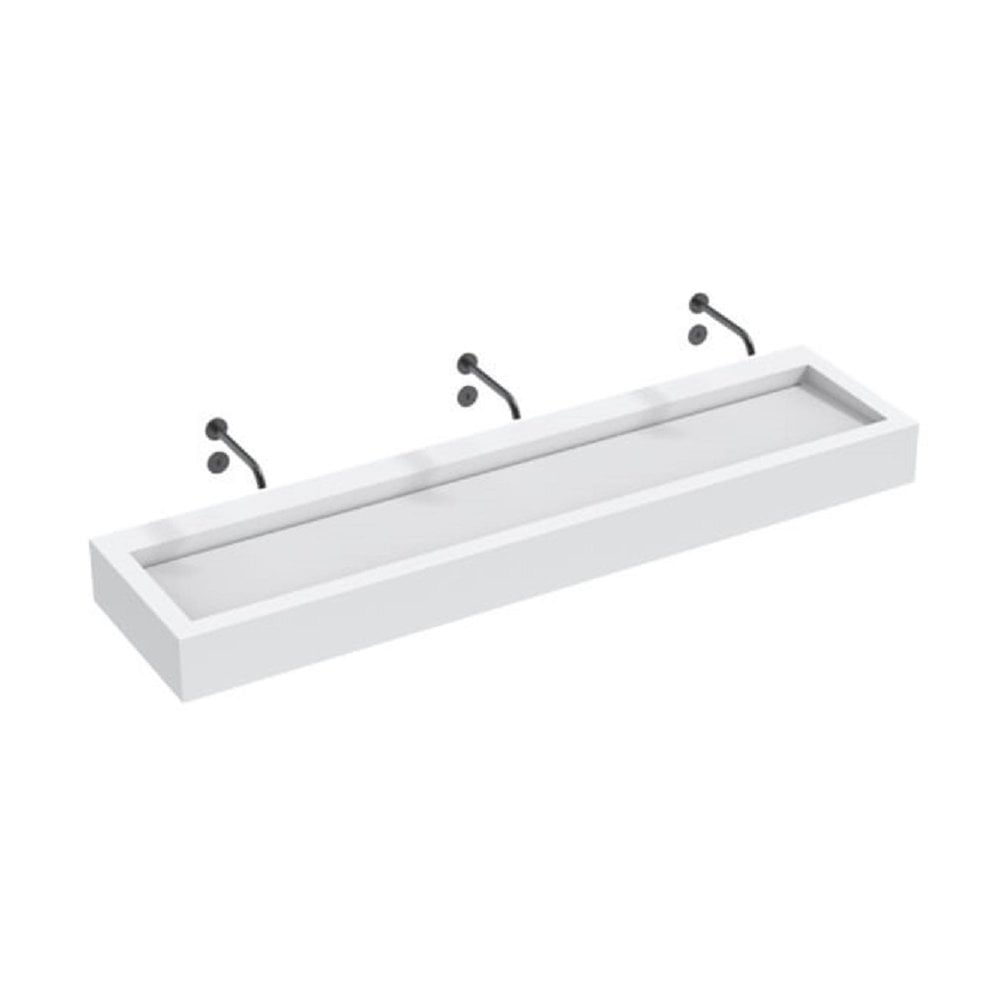 The Monolith S, M or L Series Wall Mounted Wash Basin L.1800mm (300, 450 or 600mm Depth)