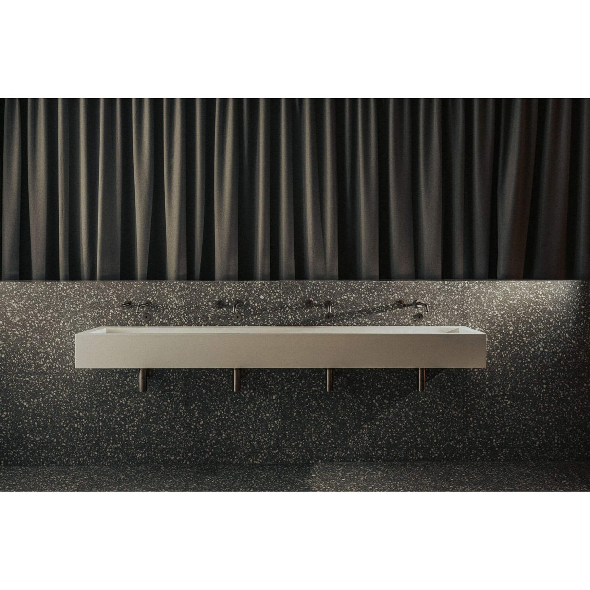 The Monolith S, M or L Series Wall Mounted Wash Basin L.2400mm (300, 450 or 600mm Depth)