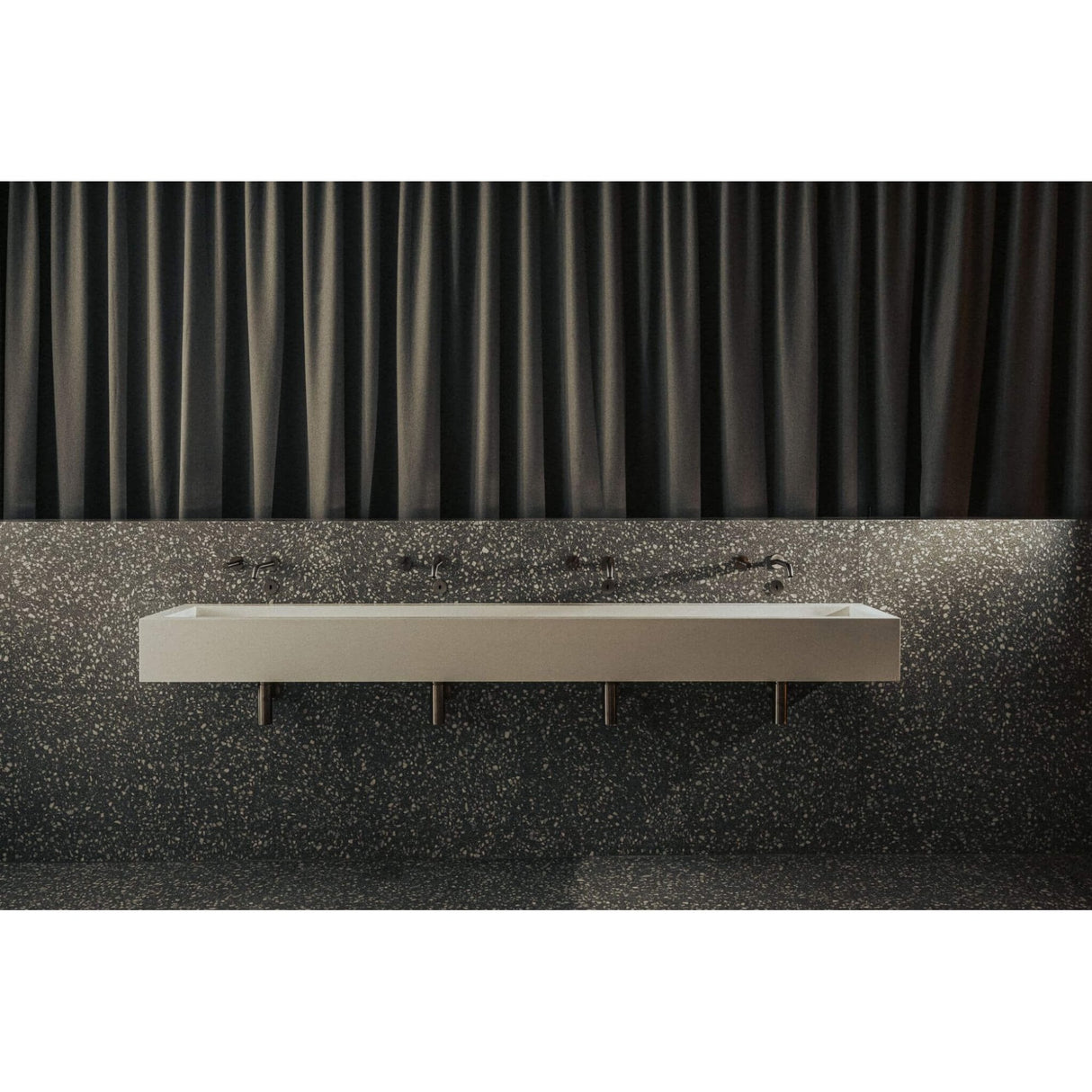 The Monolith S, M or L Series Wall Mounted Wash Basin L.3000mm (300, 450 or 600mm Depth)