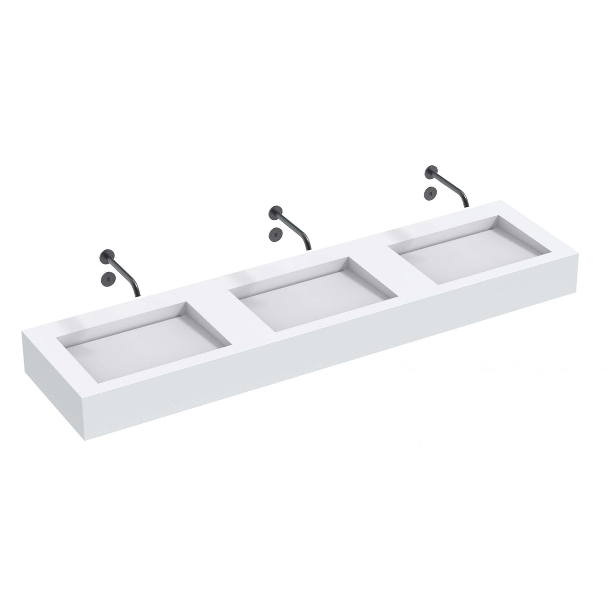 The Monolith M+ or L+ Series Wall Mounted Wash Basin L.1800mm (450 or 600mm Depth)