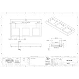 The Monolith M+ or L+ Series Wall Mounted Wash Basin L.1800mm (450 or 600mm Depth)