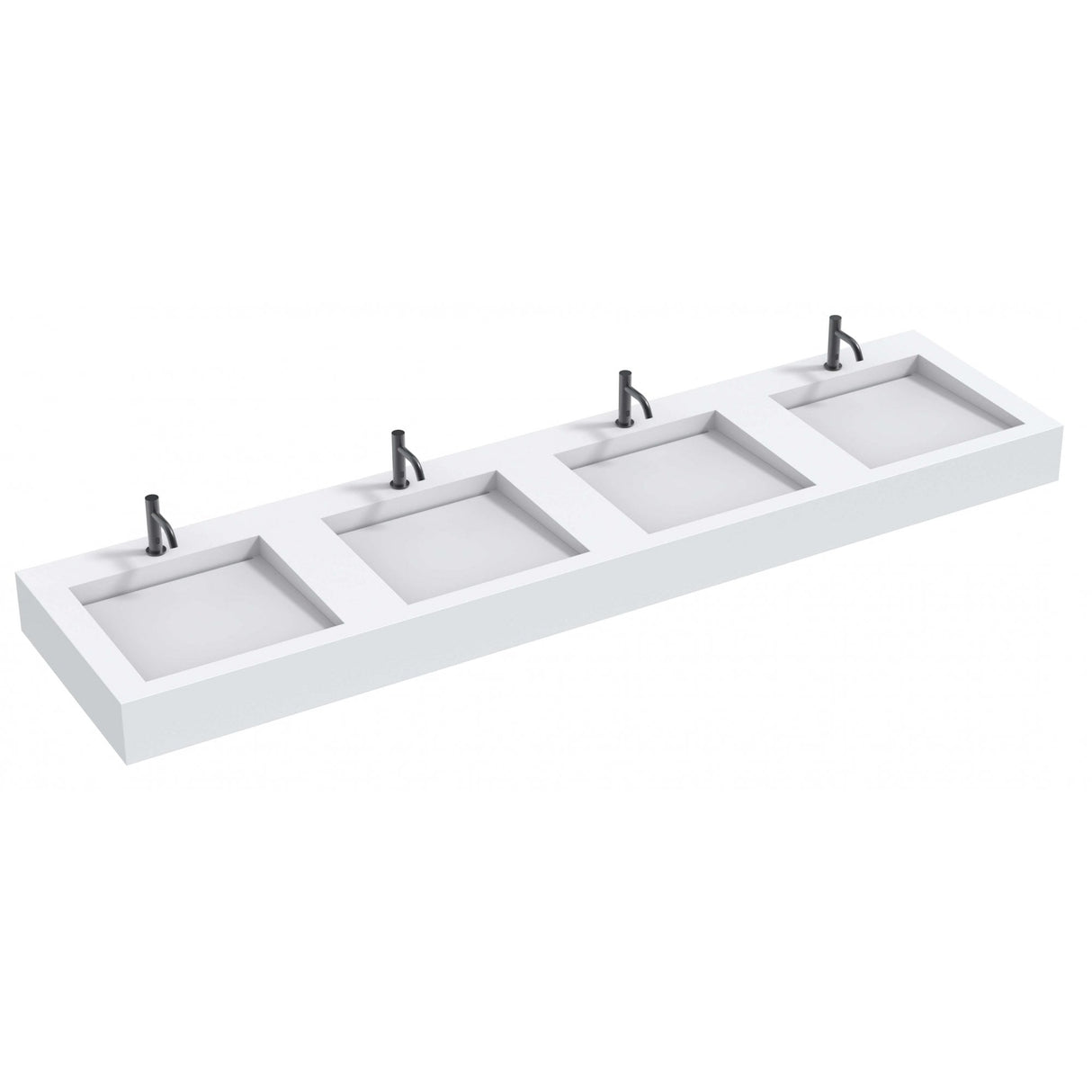 The Monolith M+ or L+ Series Wall Mounted Wash Basin L.2400mm (450 or 600mm Depth)