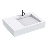 The Monolith M+ or L+ Series Wall Mounted Wash Basin With Left Hand Vanity Area L.800mm (450 or 600mm Depth)