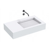 The Monolith M+ or L+ Series Wall Mounted Wash Basin With Left Hand Vanity Area L.800mm (450 or 600mm Depth)