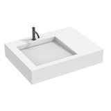 The Monolith M+ or L+ Series Wall Mounted Wash Basin With Right Hand Vanity Area L.800mm (450 or 600mm Depth)