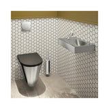 LAVANDO Lave-mains mural en acier inoxydable 450x300 avec trou pour robinetterie Ø35 mm sur le côté gauche 121360
