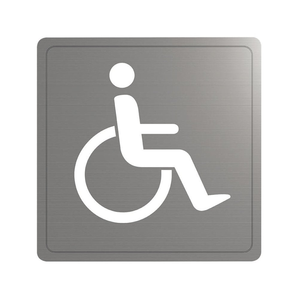Stainless Steel Self-Adhesive Accessible Toilet Door Sign 510153S