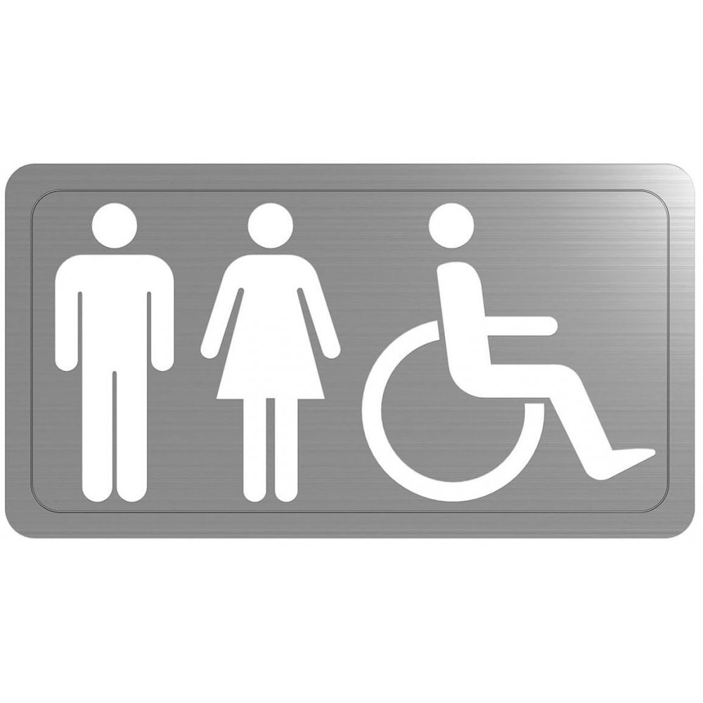 Stainless Steel Self-Adhesive Mixed Accessible Toilet Door Sign 510155S