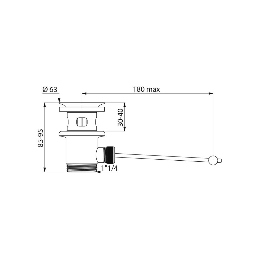 DELABIE 620 Basin Waste with Valve | Intelligent Commercial Washrooms