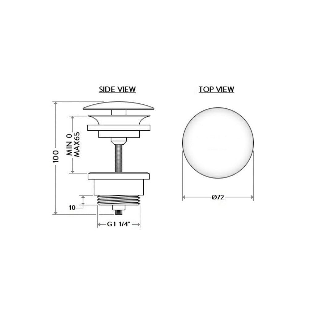 AQUAECO Bonde de lavabo toujours ouvert 1 1/4”