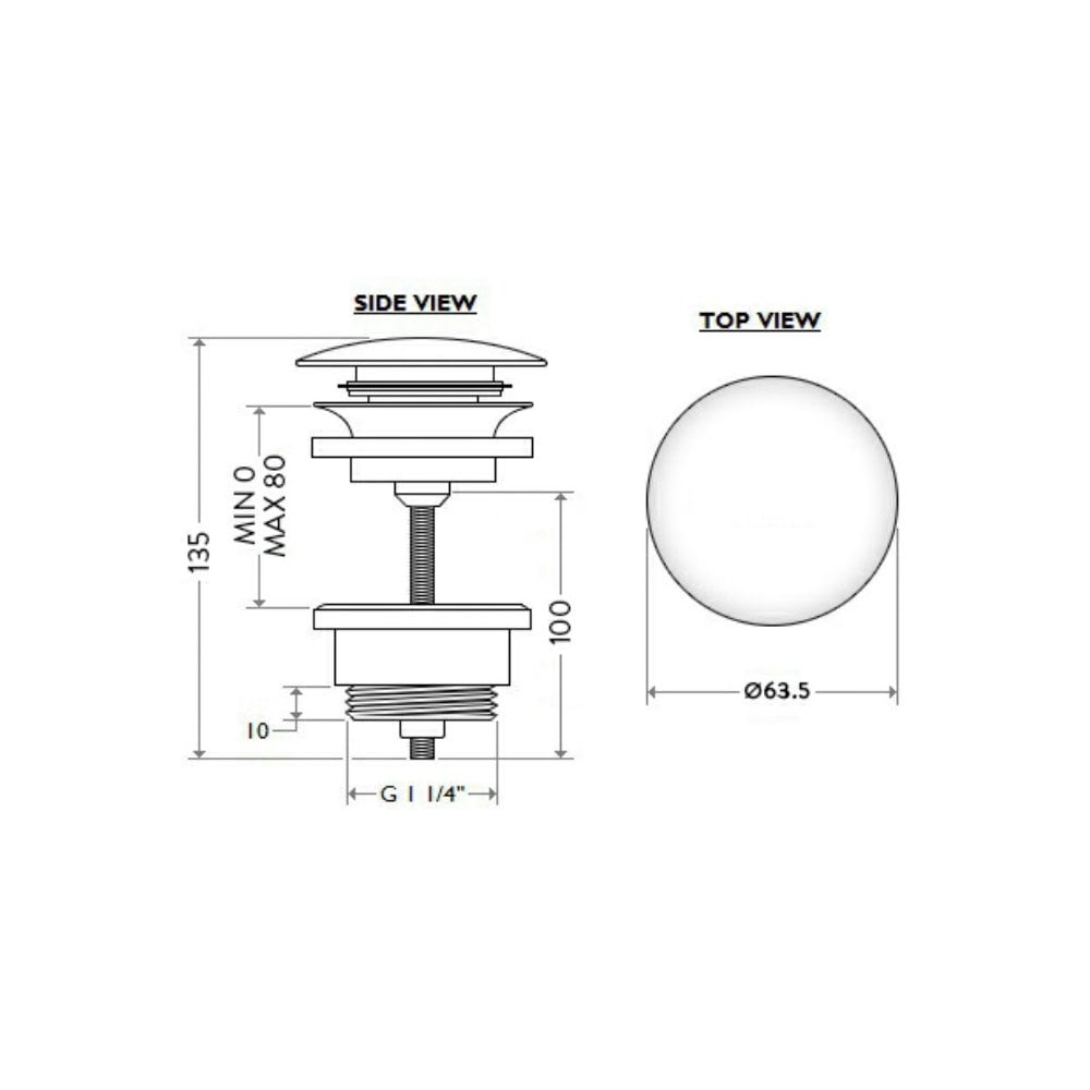 AQUAECO Universal Push Type Wash Basin Waste