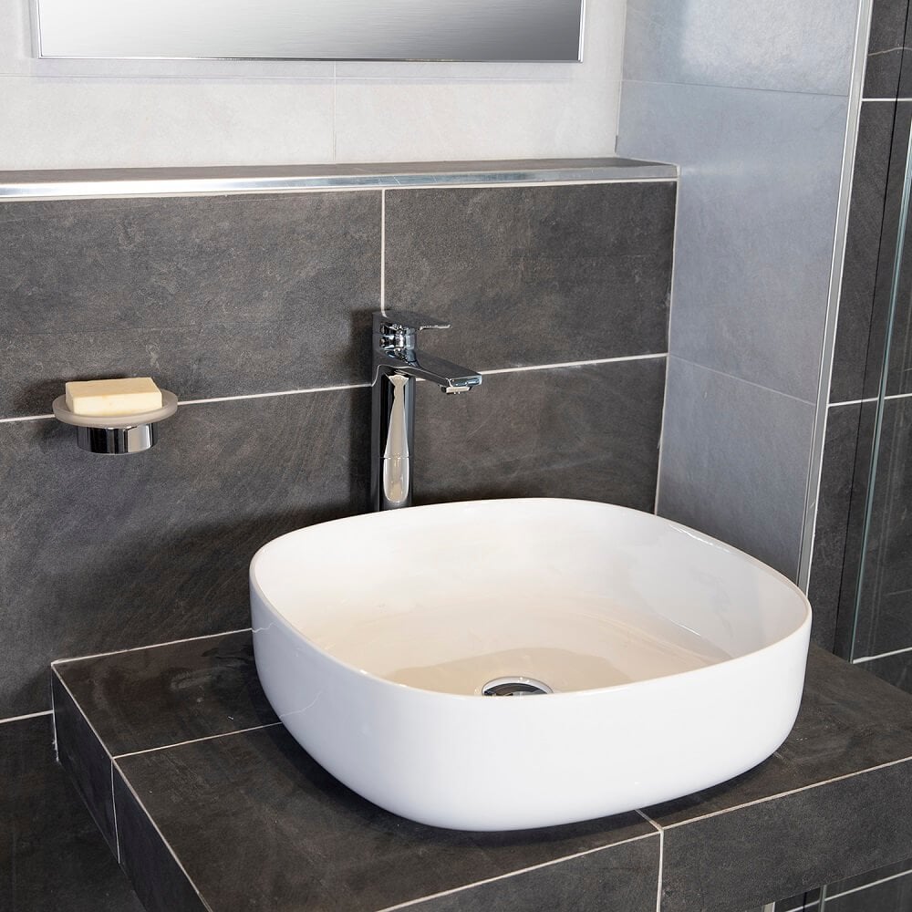 AQUAECO Attache Countertop Square Wash Basin 450x450