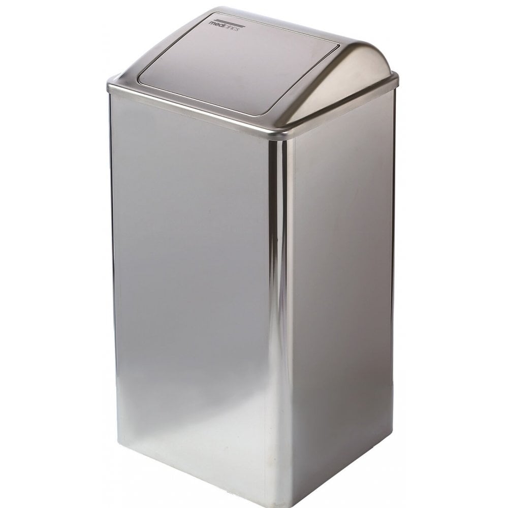 Mediclinics Stainless Steel Wall Mounted 65L Self Closing Lid Bin