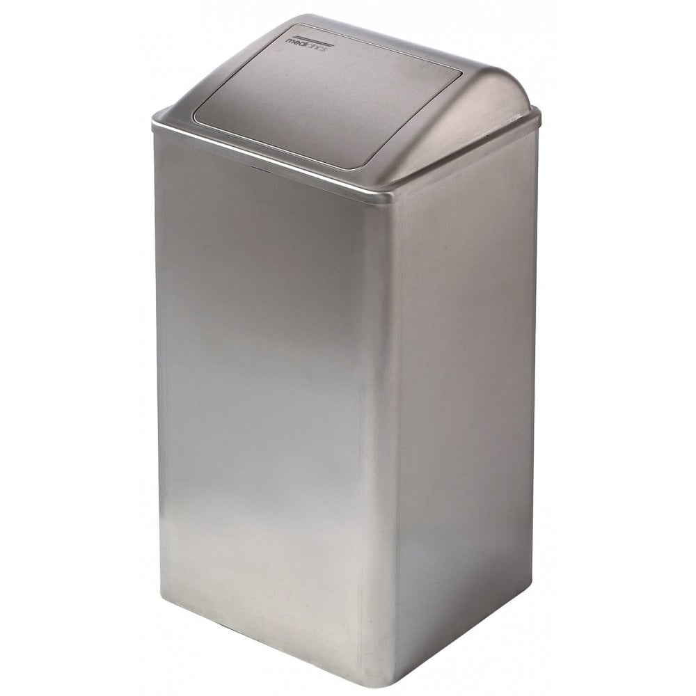 Mediclinics Stainless Steel Wall Mounted 65L Self Closing Lid Bin