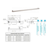 B-9807 FINO Maniglione dritto con diametro barra di 38 mm (varie lunghezze)