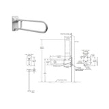 B-49916 708mm Vinyl Coated Drop-down Grab Rail