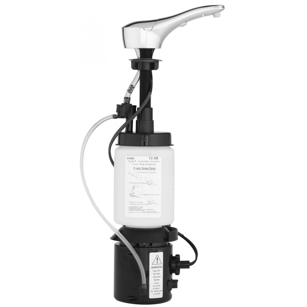 B-8281 Dispenser automatico di sapone in schiuma da 1 litro Bobrick SureFlo® montato su piano - Soluzione di retrofit