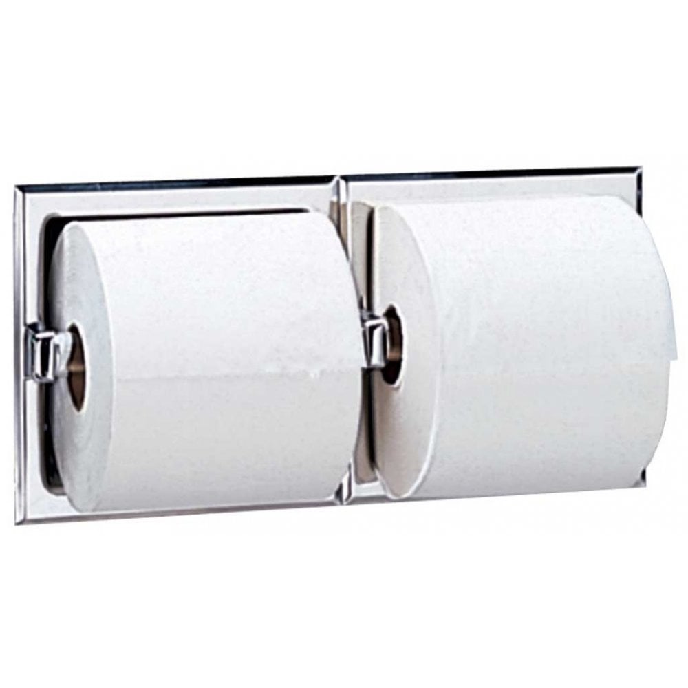 B-6977 Stainless Steel Recessed Dual Roll Toilet Tissue Dispenser