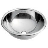 Lavabo da incasso Mediclinics in acciaio inossidabile Ø305MM senza troppopieno