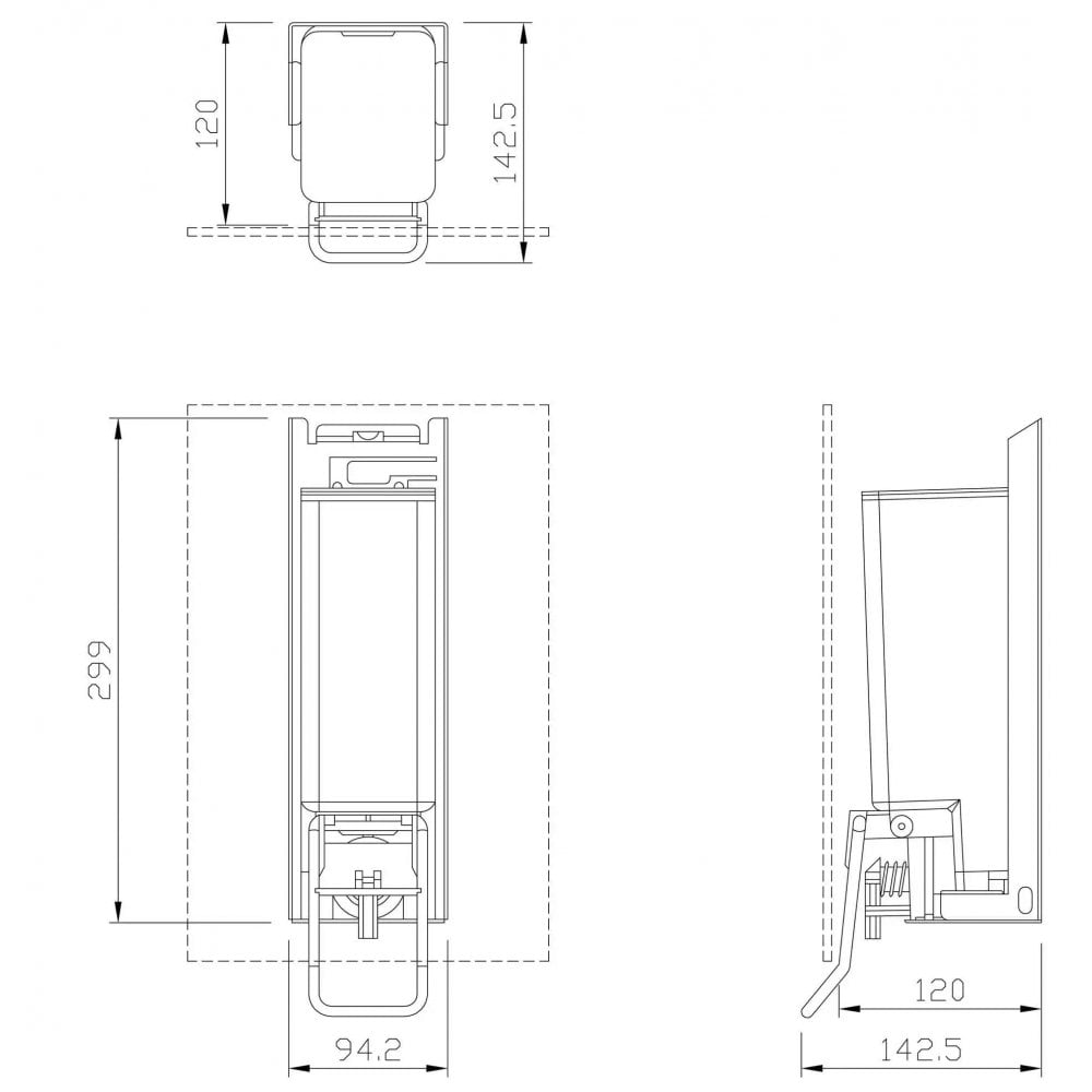 BC5491BM Behind-the-mirror 1200ML Liquid Soap Dispenser