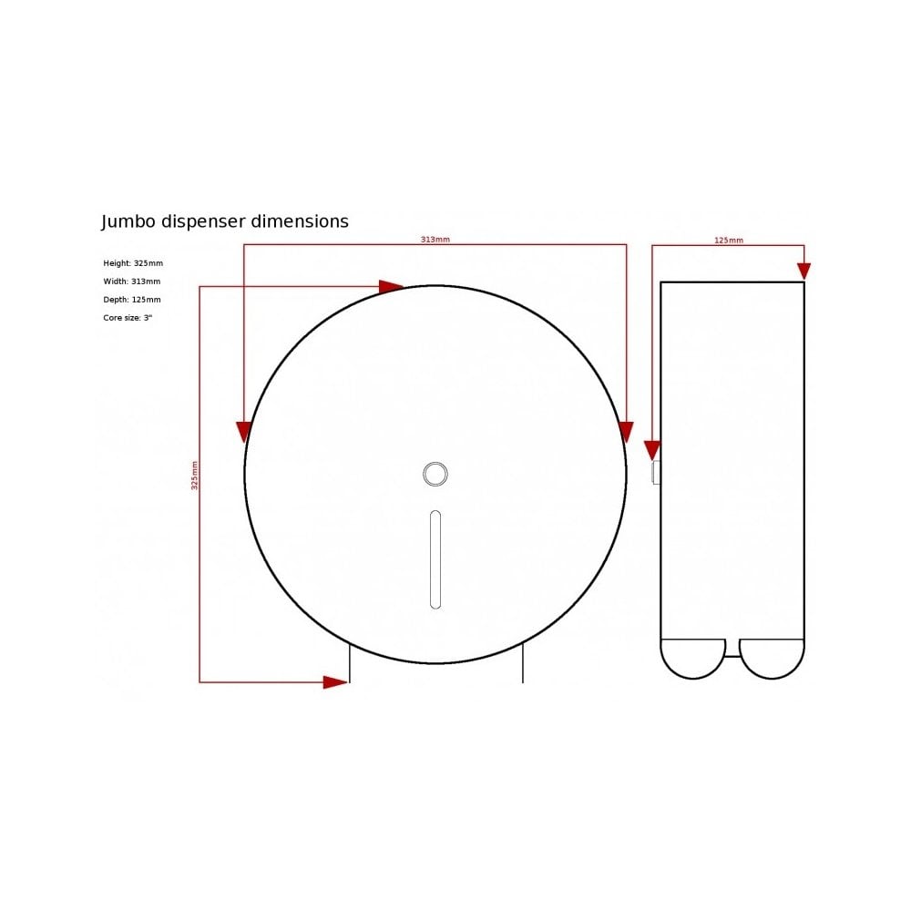Vivo Wall Mounted Metal Jumbo Toilet Roll Holder