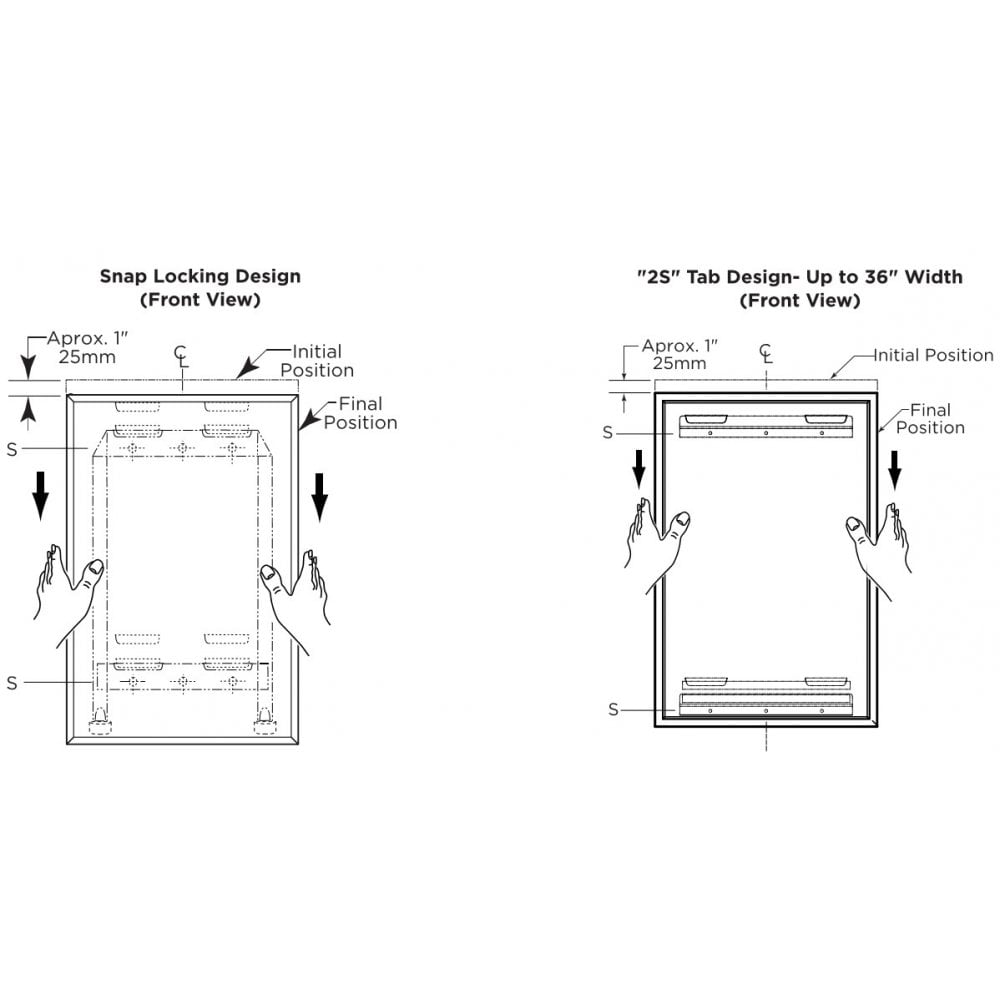 B-290 1830 Bathroom Vanity Mirror with Welded Frame (460x760)