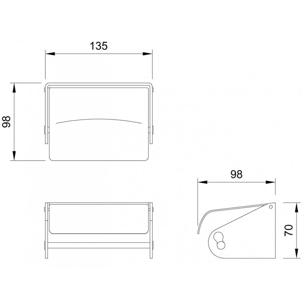 BC266 Porte-rouleau de papier toilette simple en acier inoxydable Dolphin