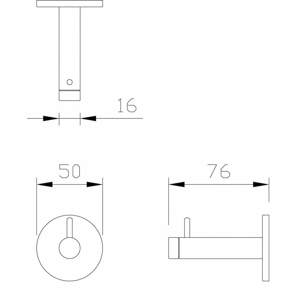 DP7104 Butée de porte et crochet en acier inoxydable Dolphin