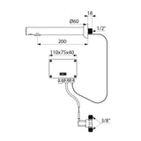 379ENC / 379ENC15 DELABIE BINOPTIC 200mm Recessed Electronic Basin Tap