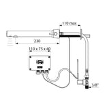 379MCH / 379MCH15 DELABIE BINOPTIC Cross Wall Mains Supplied Wall Mounted Electronic Mixer Tap