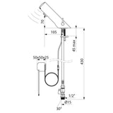 49000015 /  49000615 DELABIE TEMPOMATIC MIX 4 Recessed Electronic Deck Mounted Mixer Tap