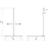 511949 Maniglione angolare Be-line® Ø35mm per docce con asta scorrevole verticale