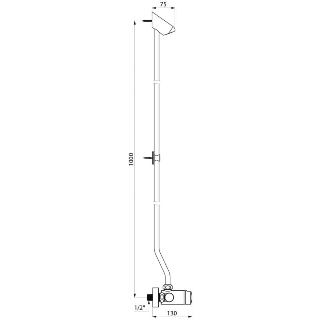 794450 DELABIE TEMPOMIX 3 Time Flow Shower Kit