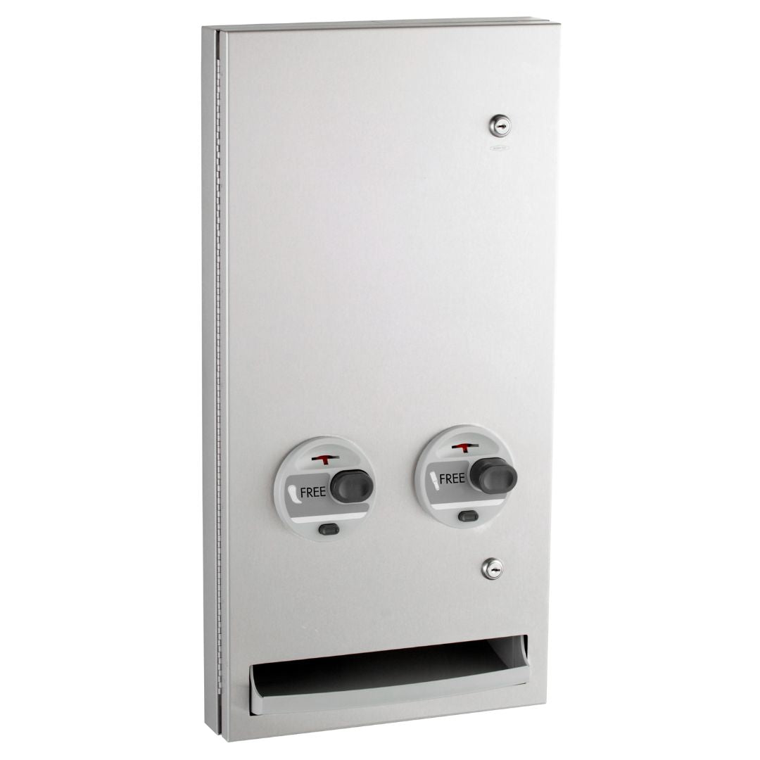 B-370634C Semi-Recessed Tampon and Pad Dispenser - Free Operation