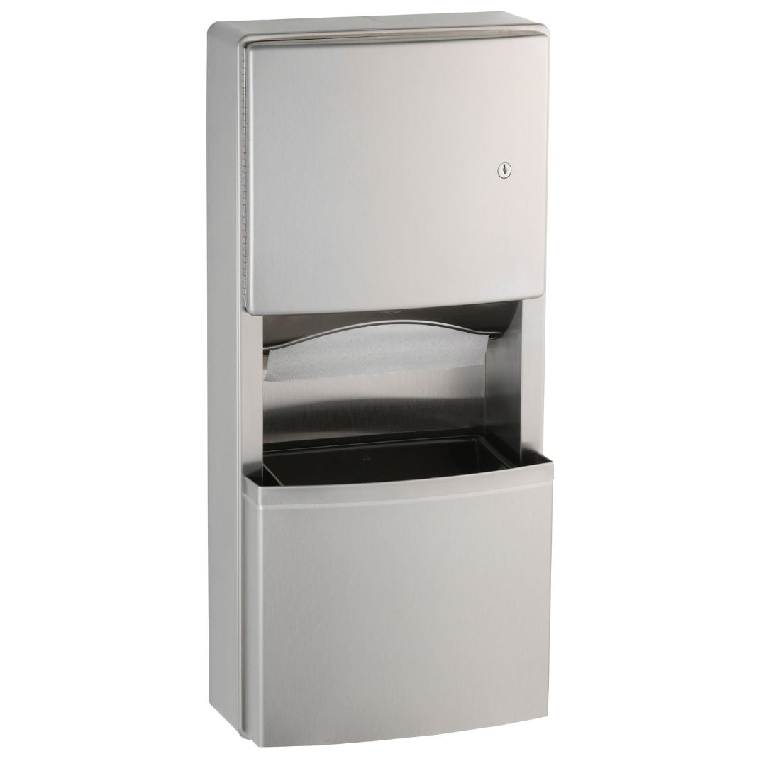 B-43699 Surface-Mounted Paper Towel Dispenser and 11L Bin