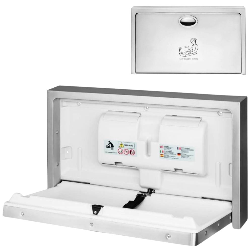 Stainless Steel Horizontal Surface-Mounted Baby Changing Station