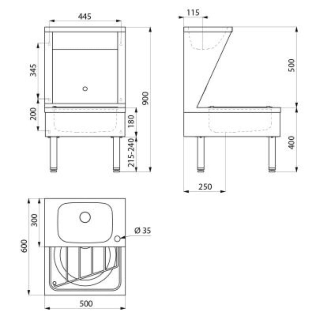 180140 Floor Standing Janitorial Unit - Washbasin and Disposable Sink