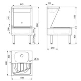 180140 Floor Standing Janitorial Unit - Washbasin and Disposable Sink