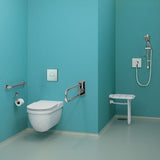 510400 Siège de douche mural relevable avec pied en ALU
