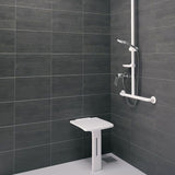 510405 Lift-Up Aluminium Shower Seat With Leg