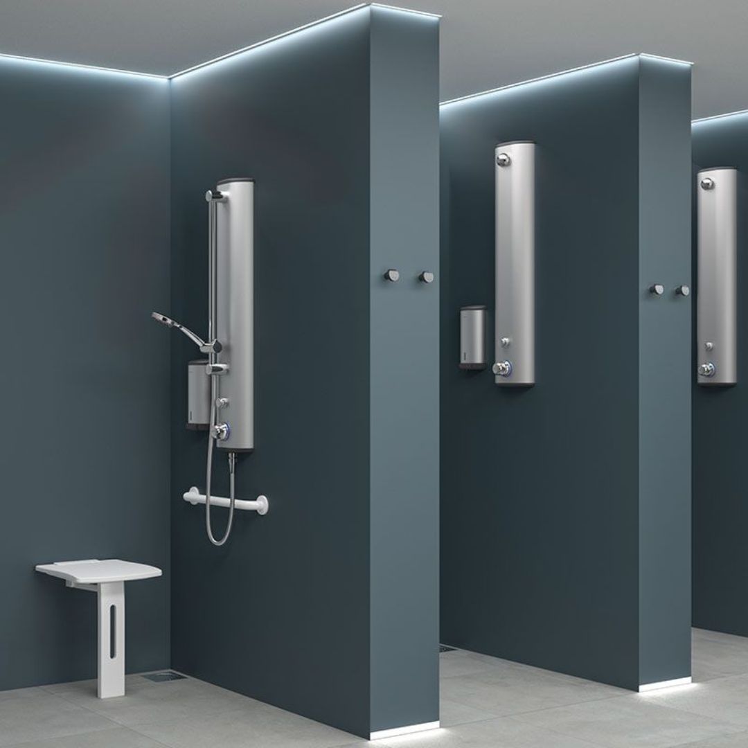 510405 Lift-Up Aluminium Shower Seat With Leg