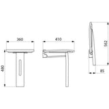 510405 Lift-Up Aluminium Shower Seat With Leg