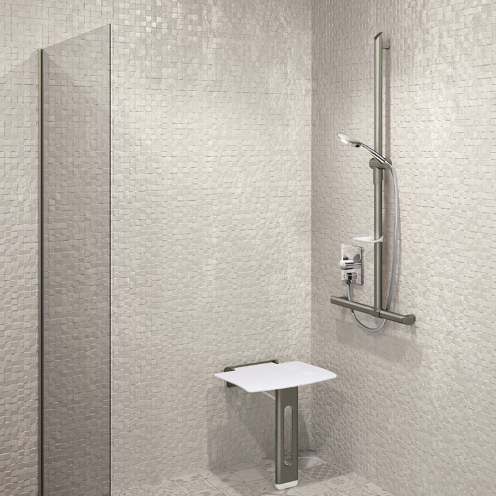 511944 Maniglione di sicurezza a T Be-line® Ø35mm per doccia con guida verticale scorrevole