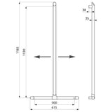 511944 Maniglione di sicurezza a T Be-line® Ø35mm per doccia con guida verticale scorrevole
