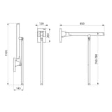 511963 Be-Line® Barre d'appui rabattable aluminium Ø42mm 850mm avec pied
